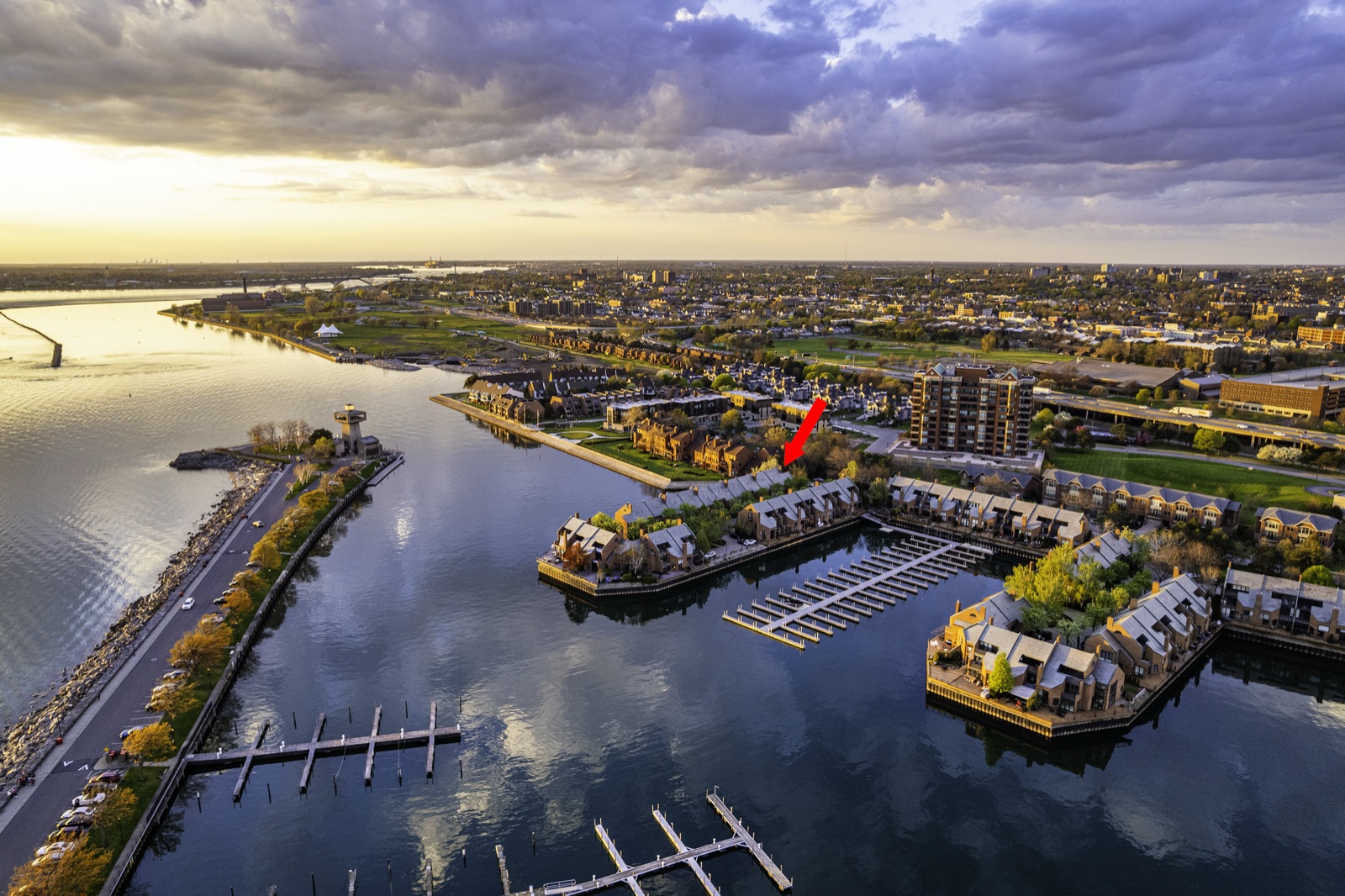 Drone real estate photography of a waterfront home in Western New York