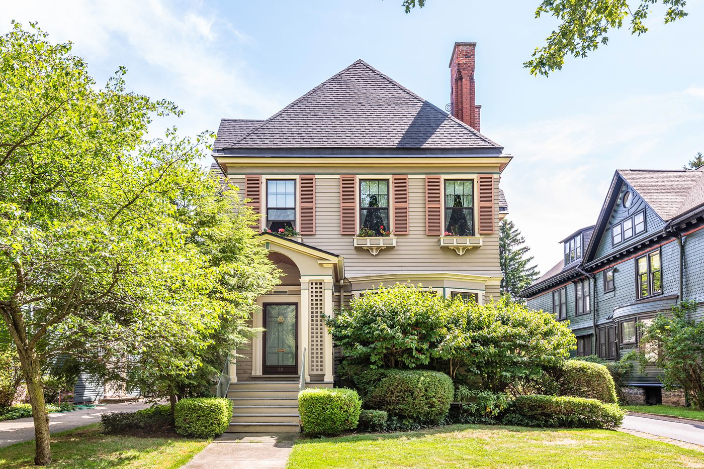 Historic Buffalo home exterior in a protected local historic district