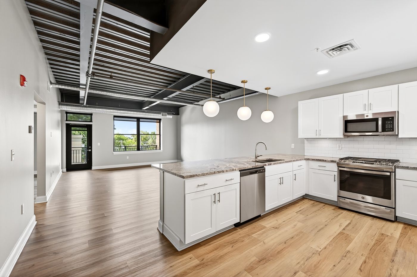 New construction apartment interior in Buffalo NY photographed for lease-up marketing