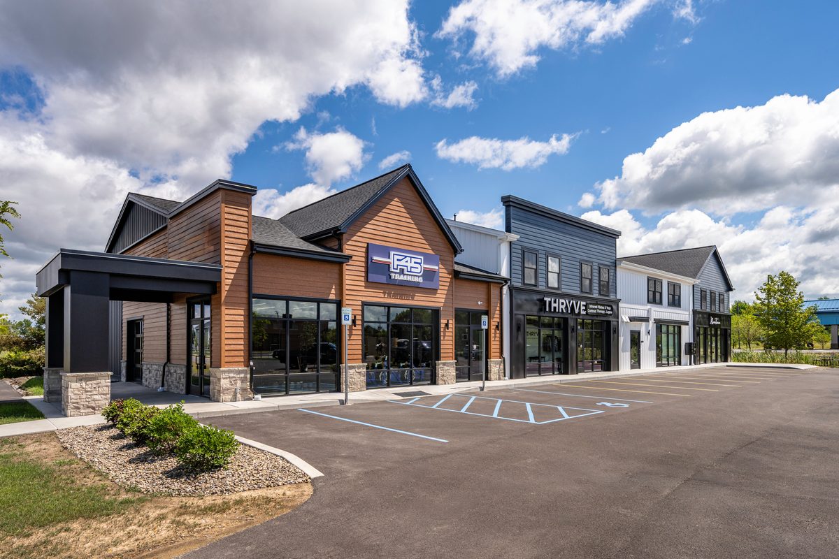 Commercial photography, retail plaza on Riley Boulevard