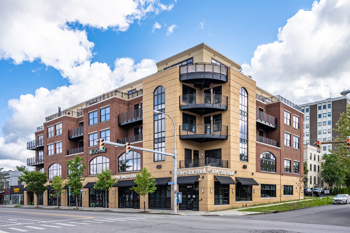 Commercial photography, mixed-use development at 451 Elmwood Avenue
