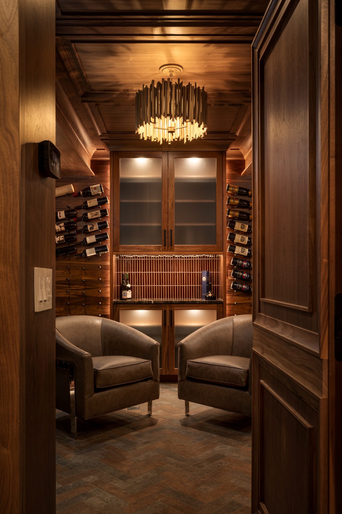 Interior photography, wine cellar entry