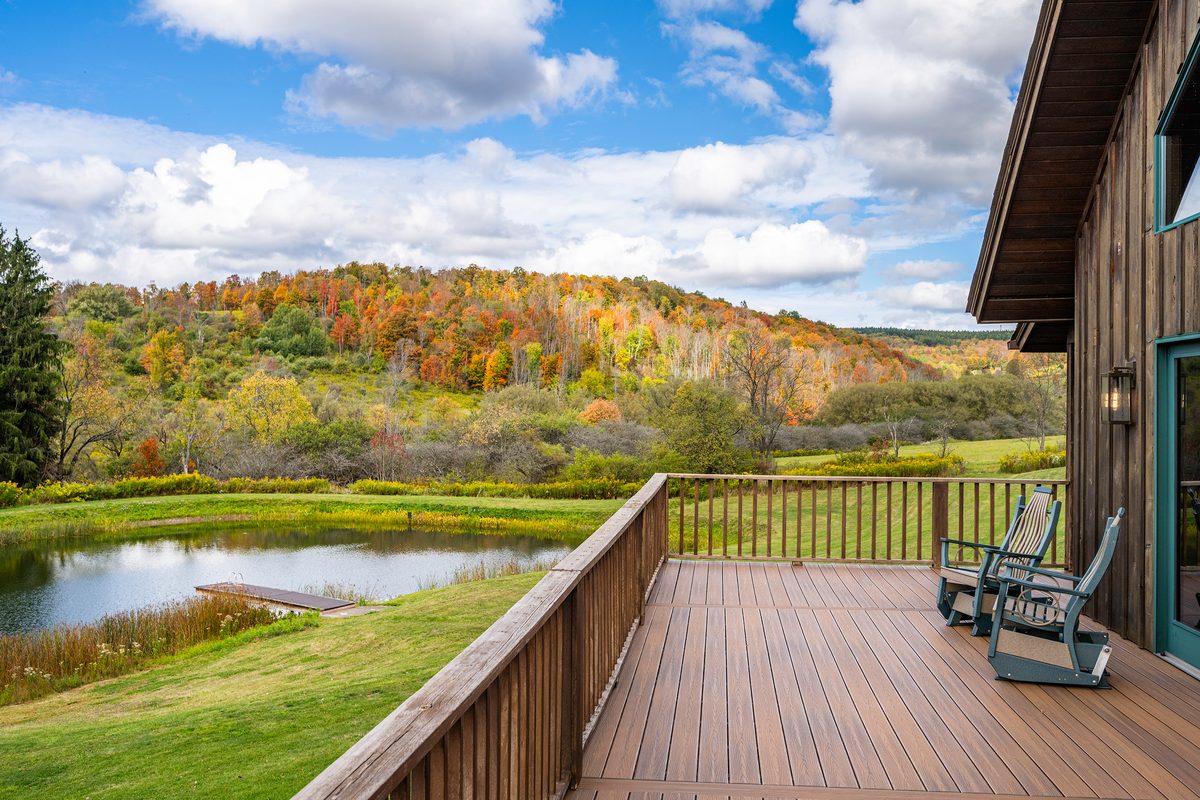 Rental photography, deck view over fall countryside